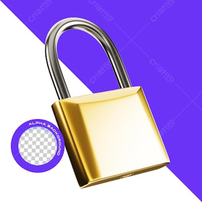 Cadeado 3D IA PNG