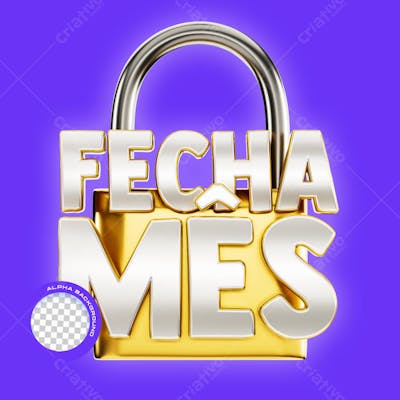 Selo 3D Fecha mês png