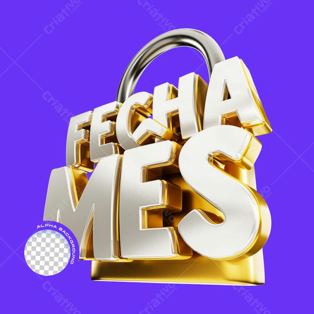 Selo 3D Fecha mês png