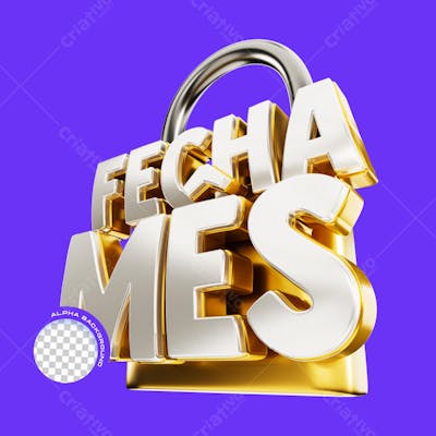 Selo 3D Fecha mês png
