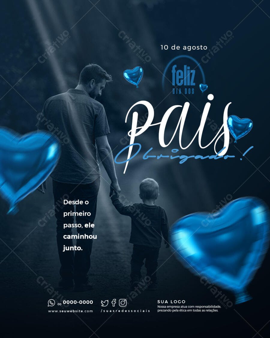 Flyer Dia dos Pais 10 de Agosto PSD Editável