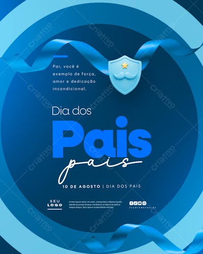 Dia dos Pais Agosto social media post editável feed (1)