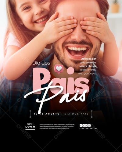 Dia dos Pais Agosto social media post editável feed (3)