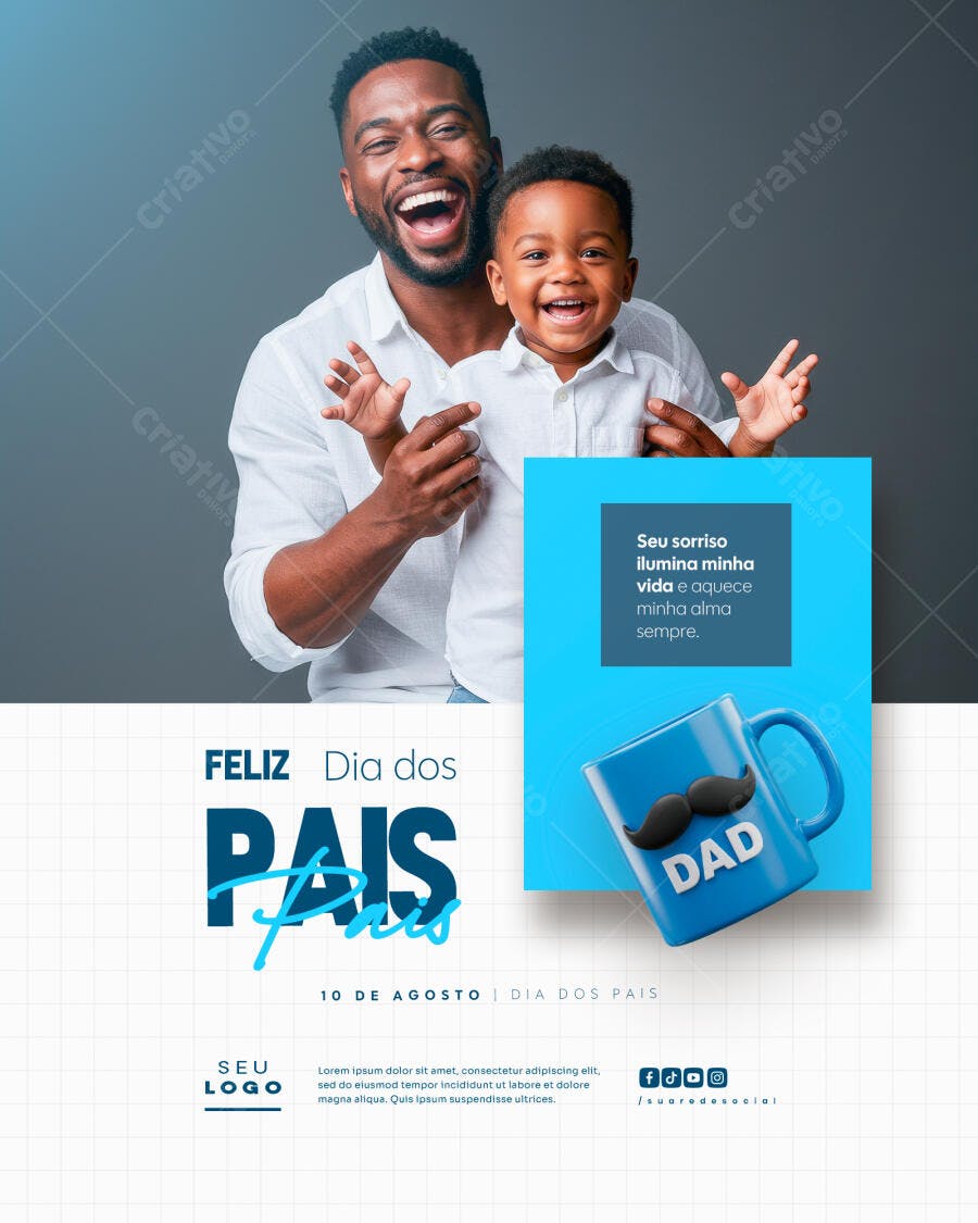 Flyer Dia dos Pais 10 de Agosto PSD Editável
