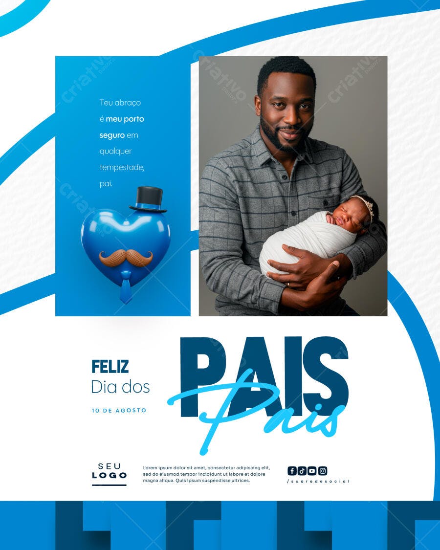 Flyer Dia dos Pais 10 de Agosto PSD Editável