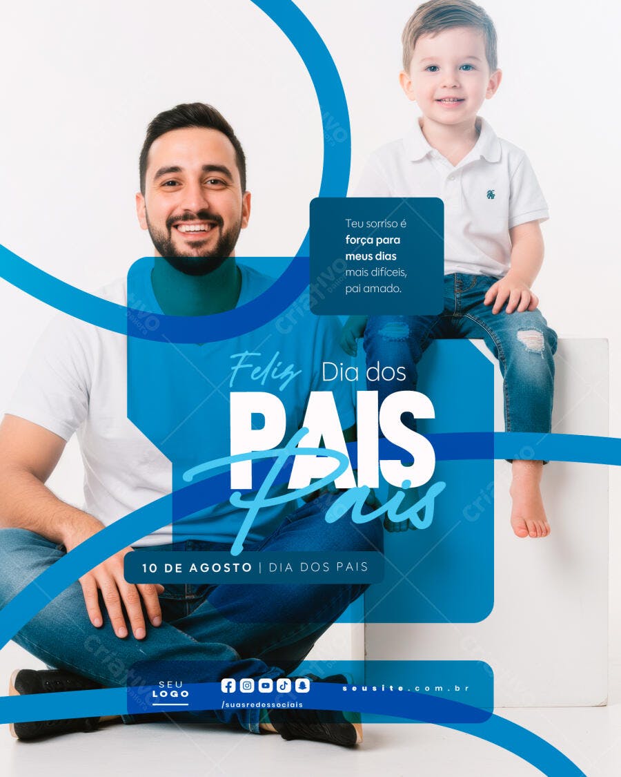 Flyer Dia dos Pais 10 de Agosto PSD Editável