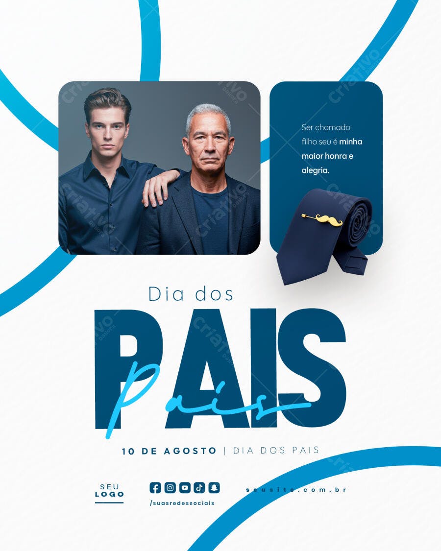 Flyer Dia dos Pais 10 de Agosto PSD Editável