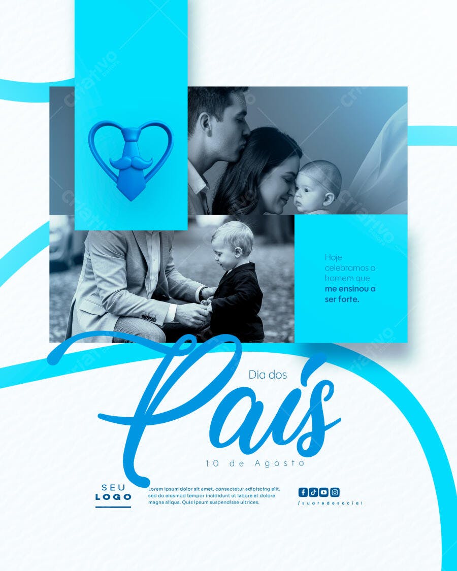 Flyer Dia dos Pais 10 de Agosto PSD Editável