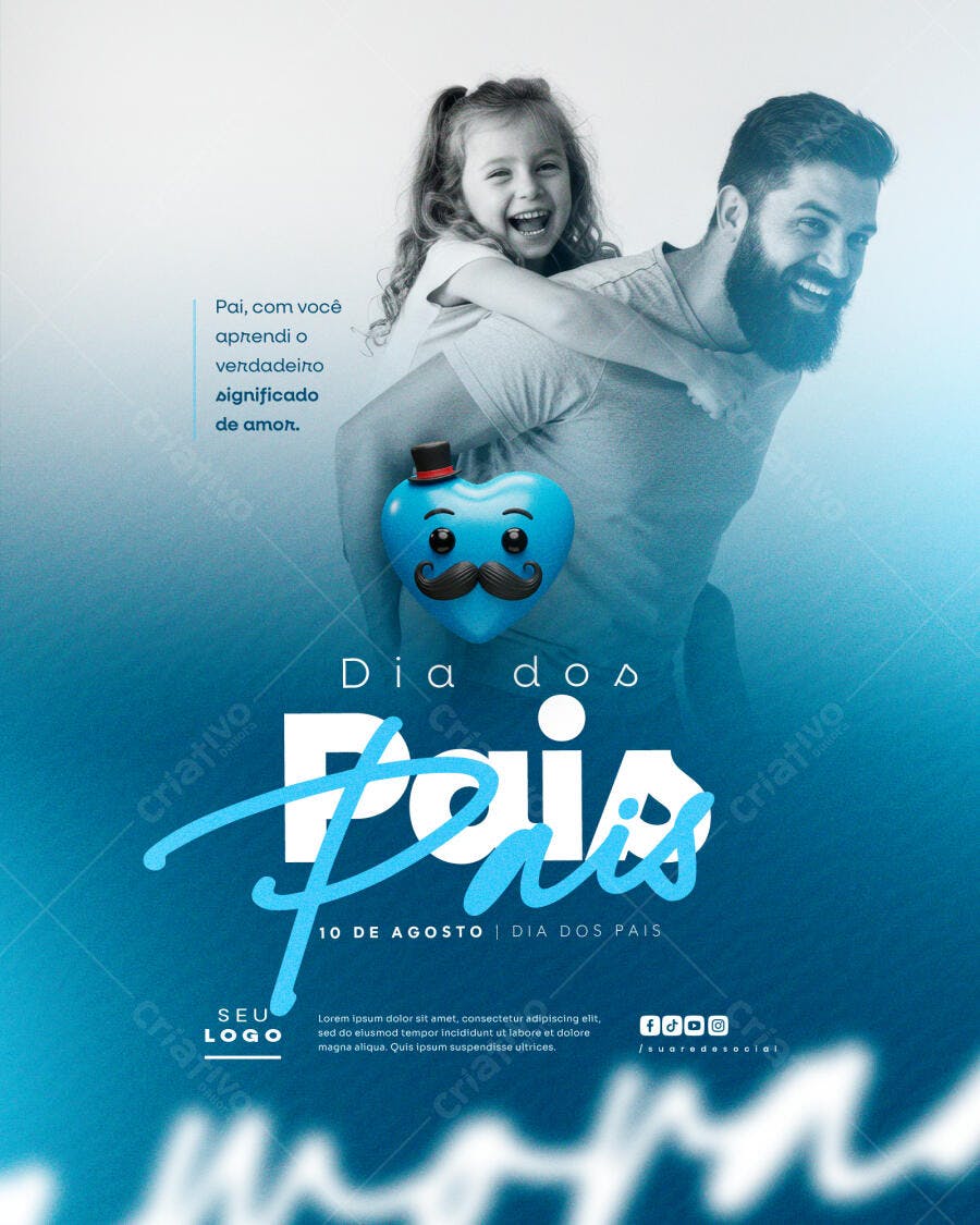 Flyer Dia dos Pais 10 de Agosto PSD Editável