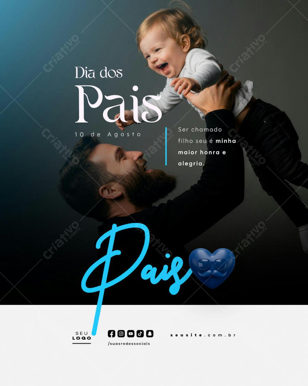 Dia dos Pais Agosto social media post editável feed (23)