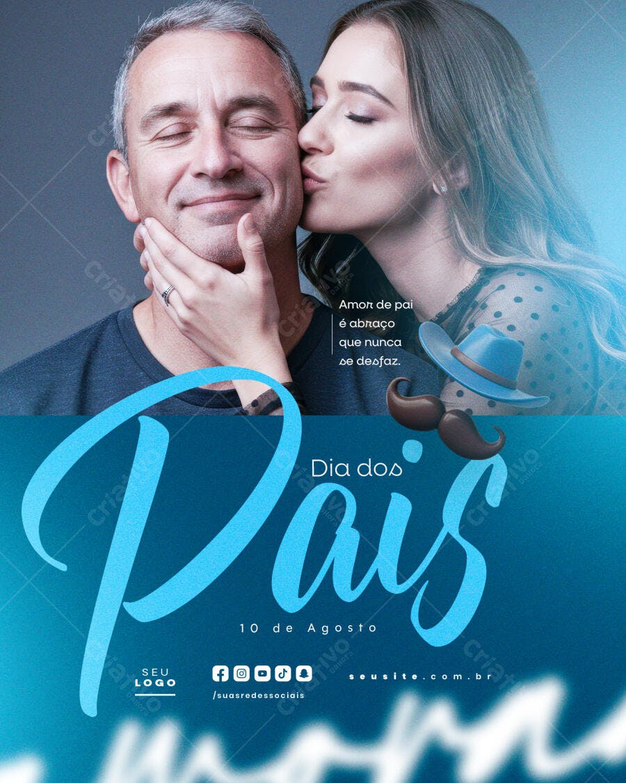 Flyer Dia dos Pais 10 de Agosto PSD Editável