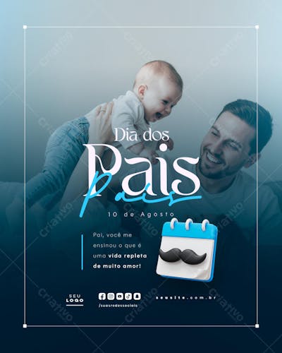 Dia dos Pais Agosto social media post editável feed (22)