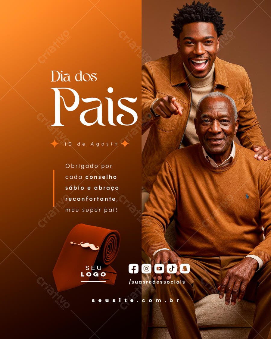 Flyer Dia dos Pais 10 de Agosto PSD Editável