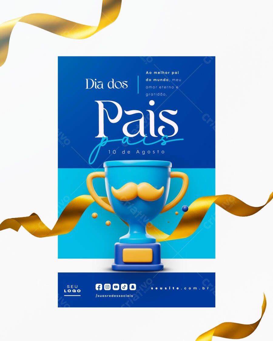 Flyer Dia dos Pais 10 de Agosto PSD Editável