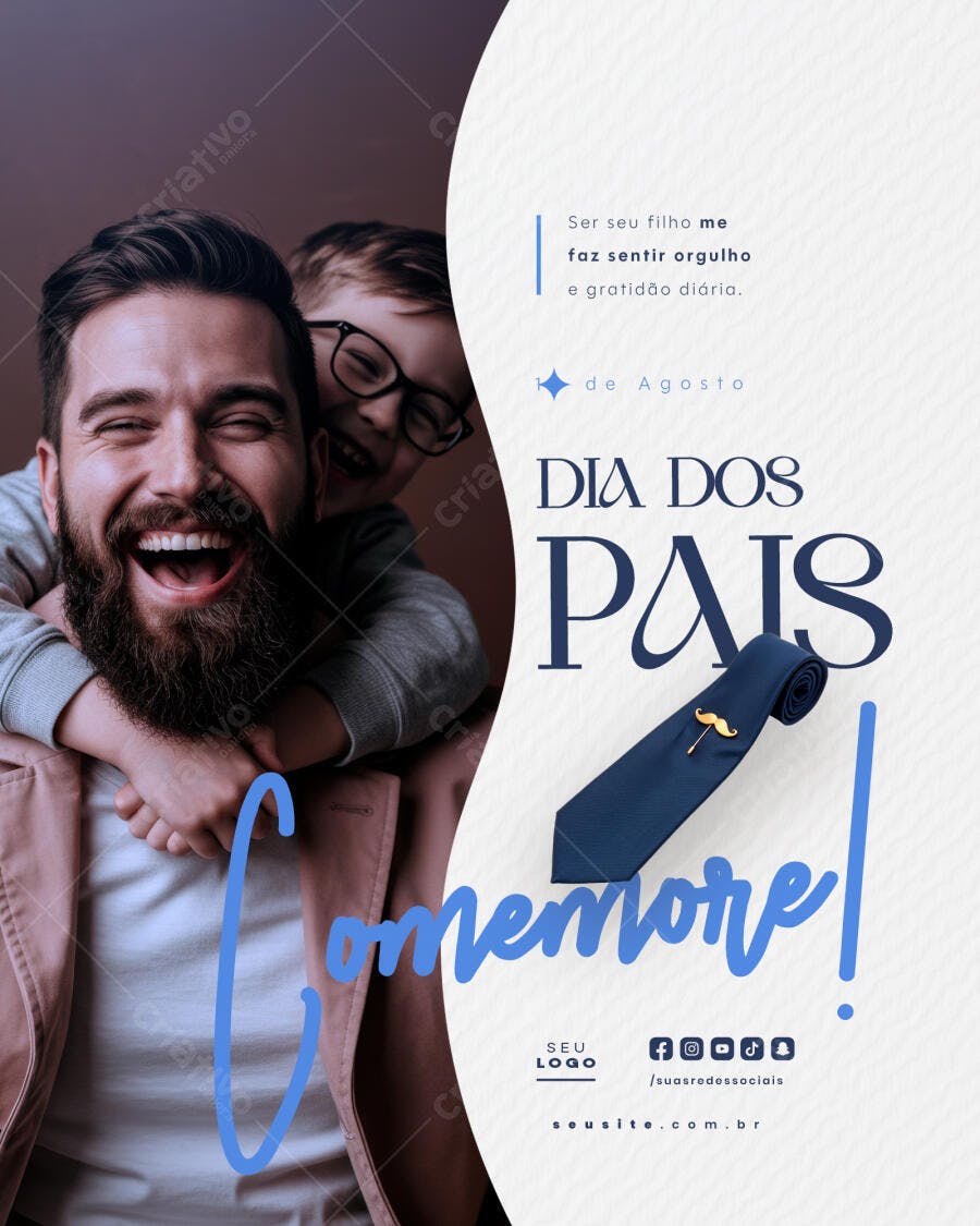 Flyer Dia dos Pais Agosto PSD Editável