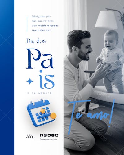 Dia dos Pais Agosto social media post editável feed (32)