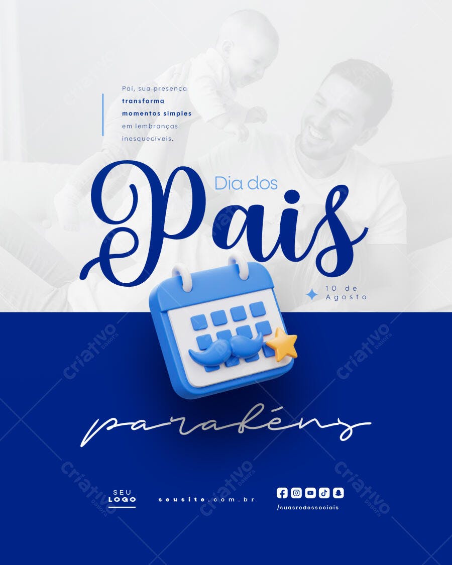 Flyer Dia dos Pais 10 de Agosto PSD Editável