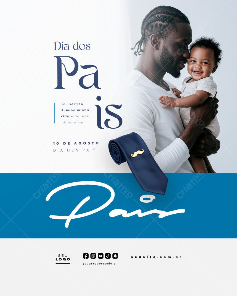 Flyer Dia dos Pais 10 de Agosto PSD Editável