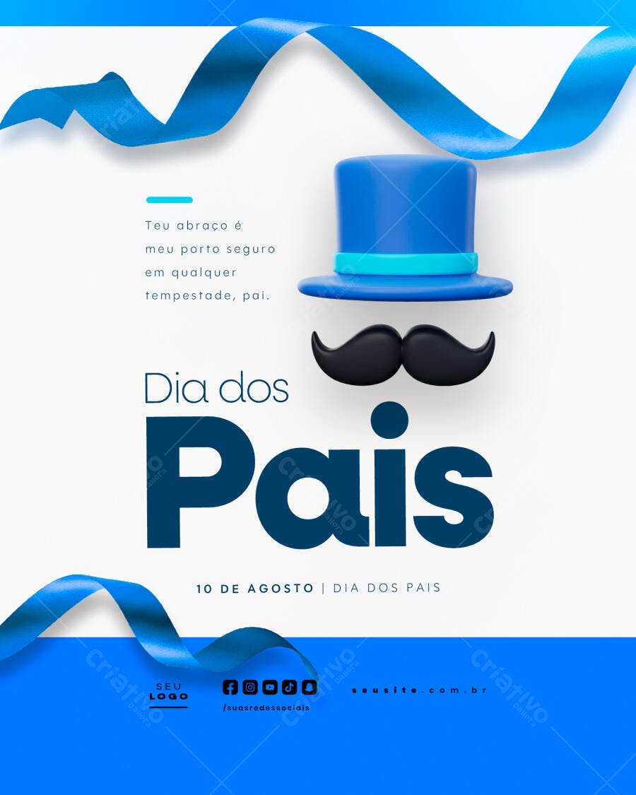 Flyer Dia dos Pais 10 de Agosto PSD Editável