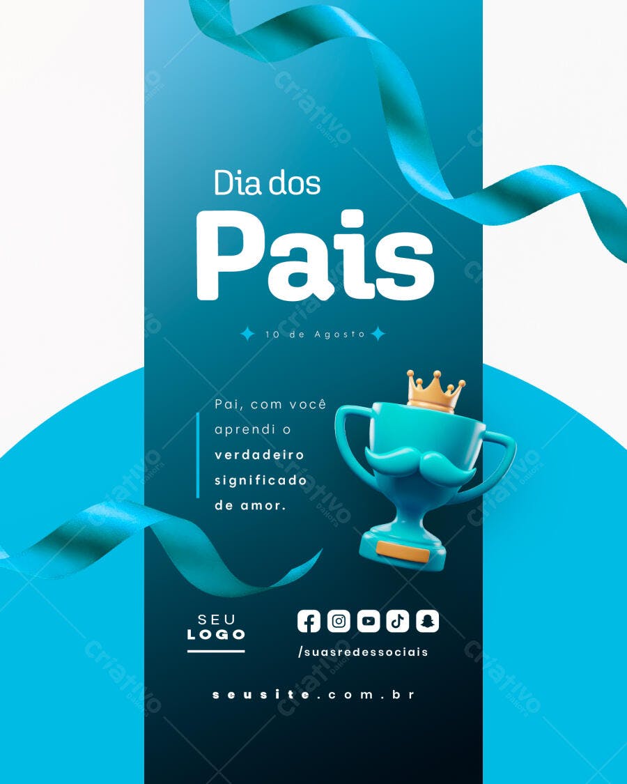 Flyer Dia dos Pais 10 de Agosto PSD Editável