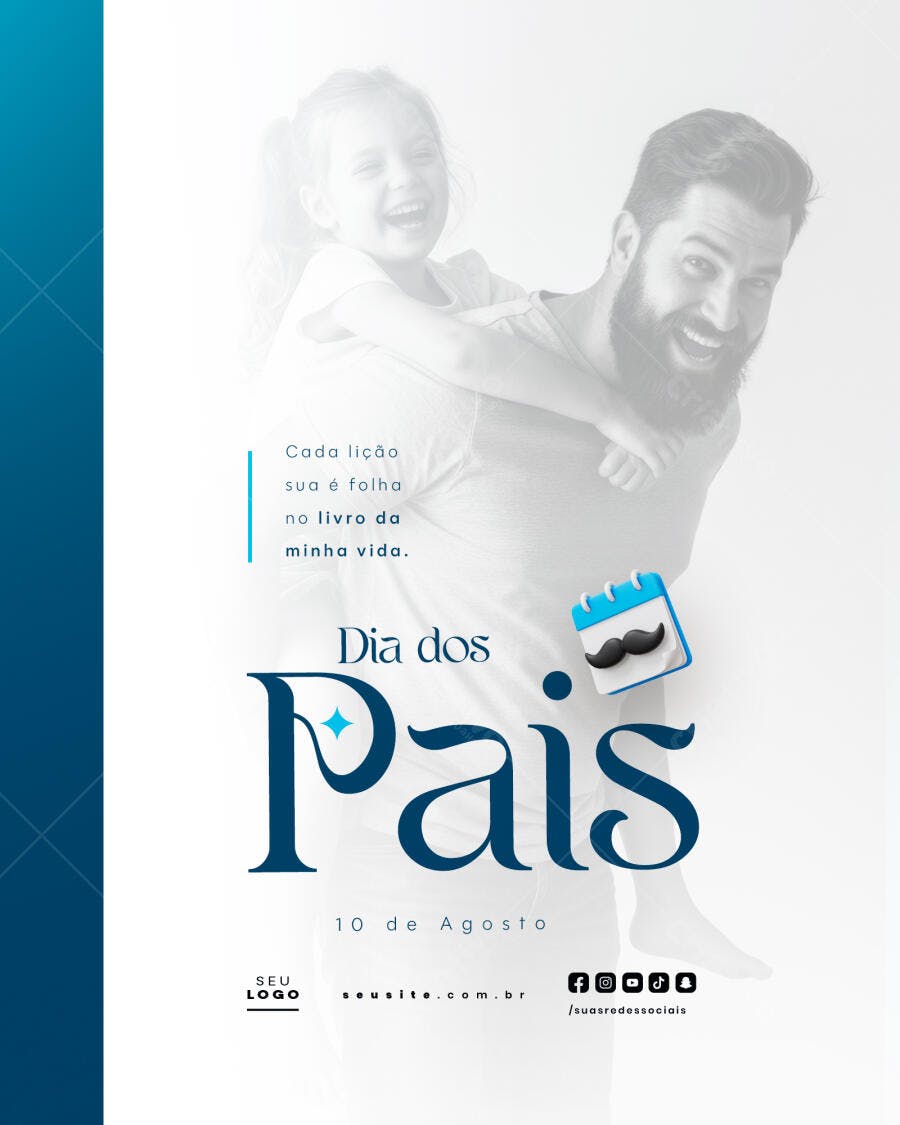 Flyer Dia dos Pais 10 de Agosto PSD Editável