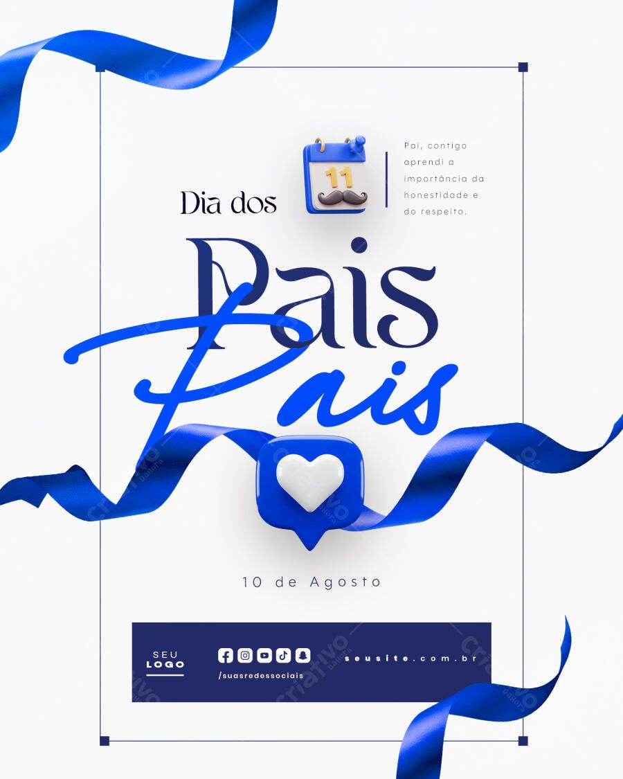 Flyer Dia dos Pais 10 de Agosto PSD Editável