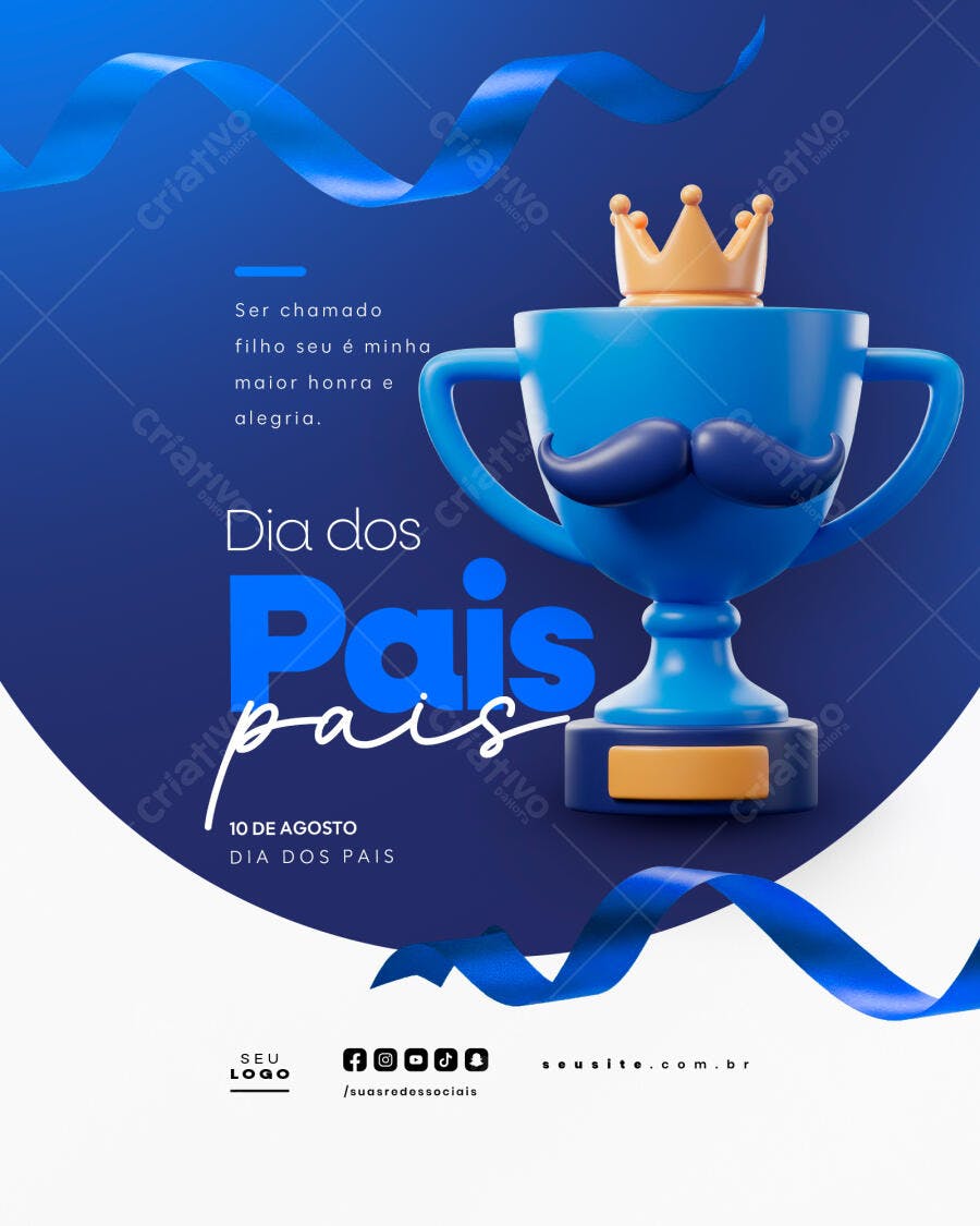 Flyer Dia dos Pais 10 de Agosto PSD Editável
