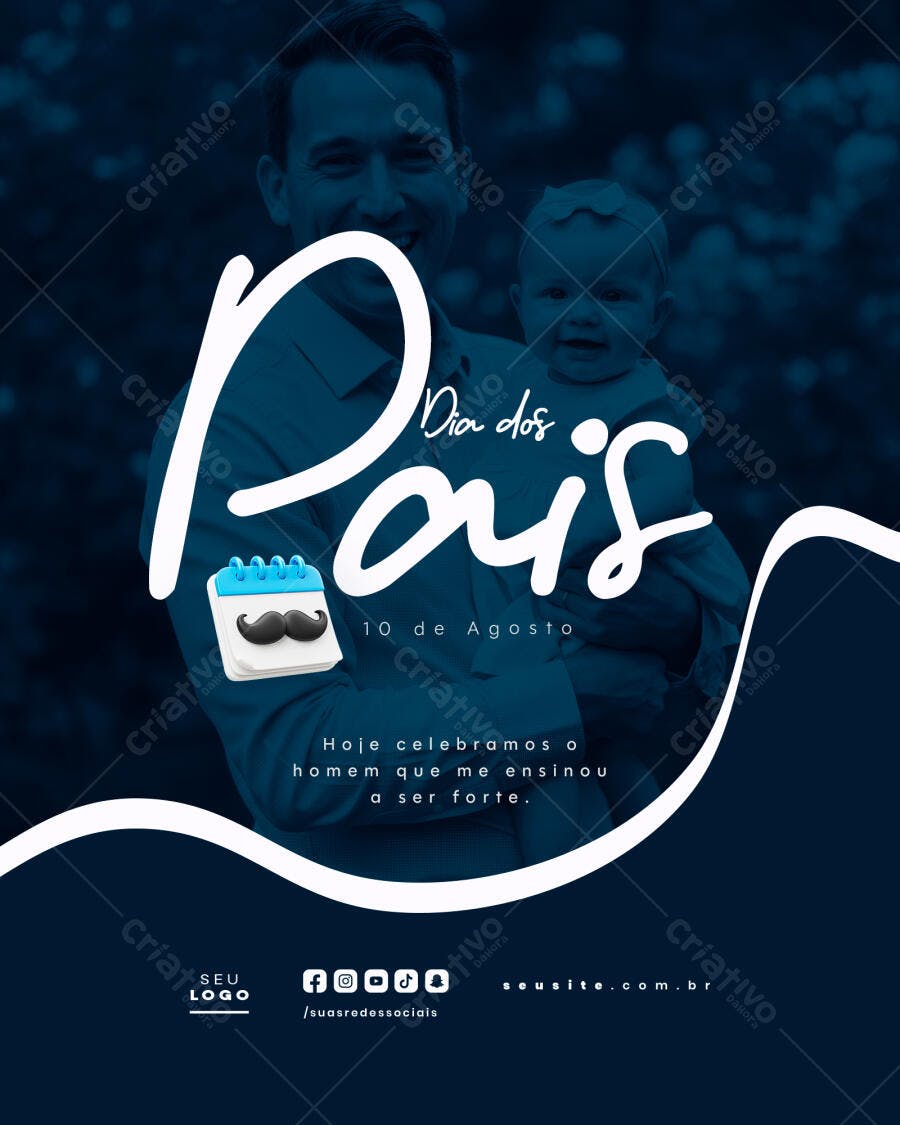 Flyer Dia dos Pais 10 de Agosto PSD Editável