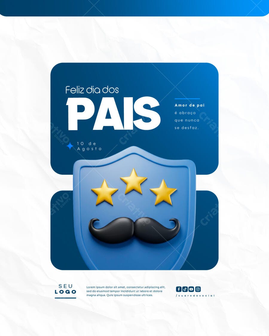 Flyer Dia dos Pais 10 de Agosto PSD Editável
