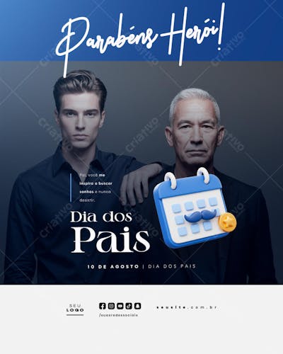Dia dos Pais Agosto social media post editável feed (39)