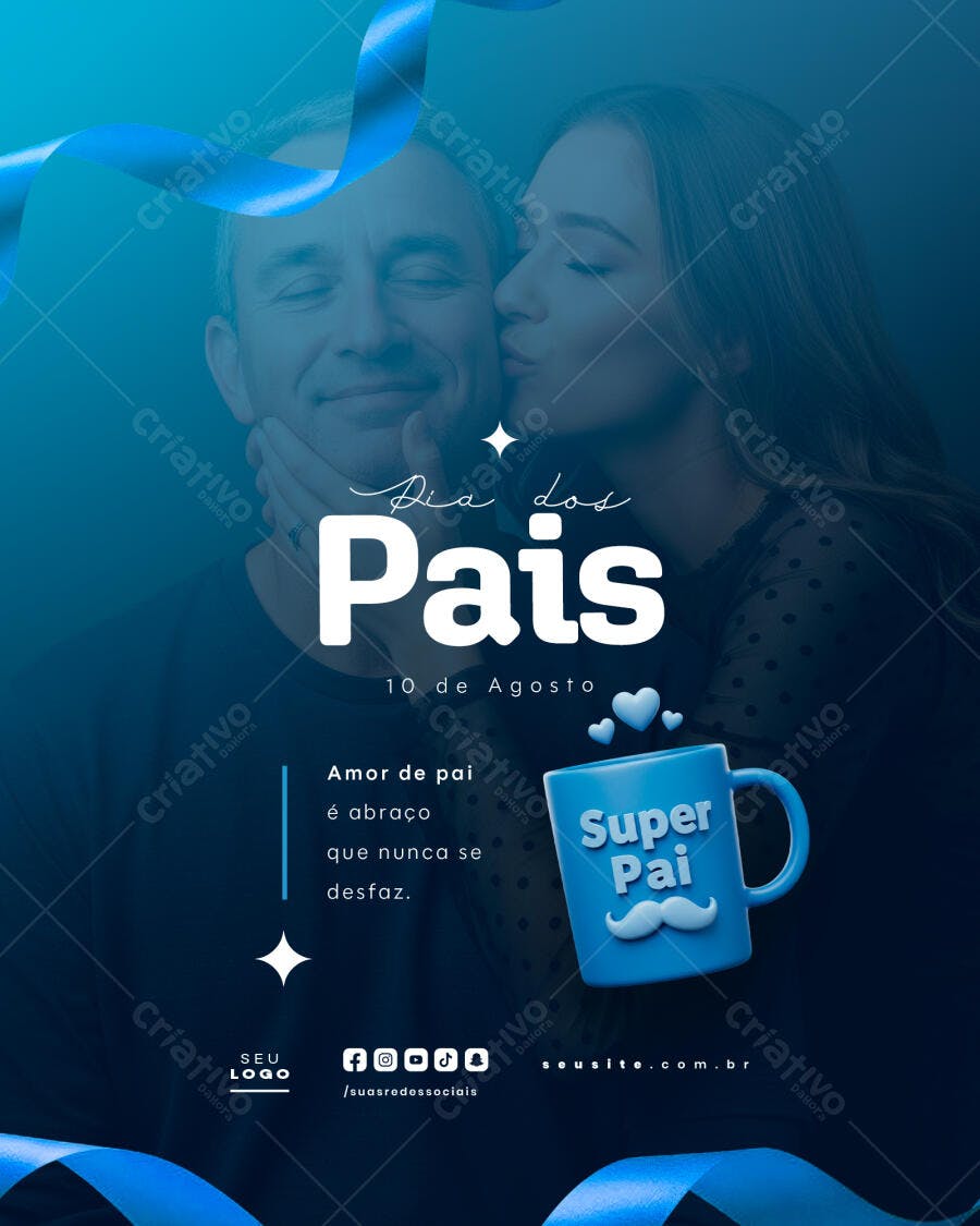 Flyer para o Dia dos Pais 10 de Agosto PSD Editável