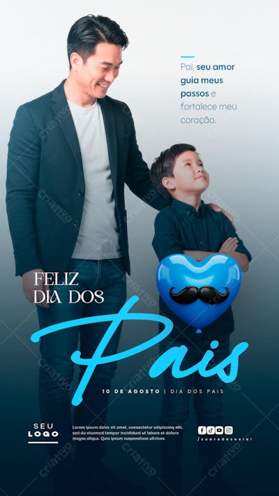 Dia dos Pais Agosto social media post editável story (2)