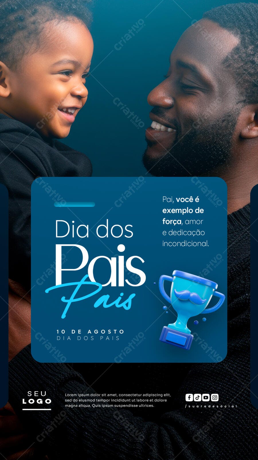 Flyer Dia dos Pais 10 de Agosto PSD Editável