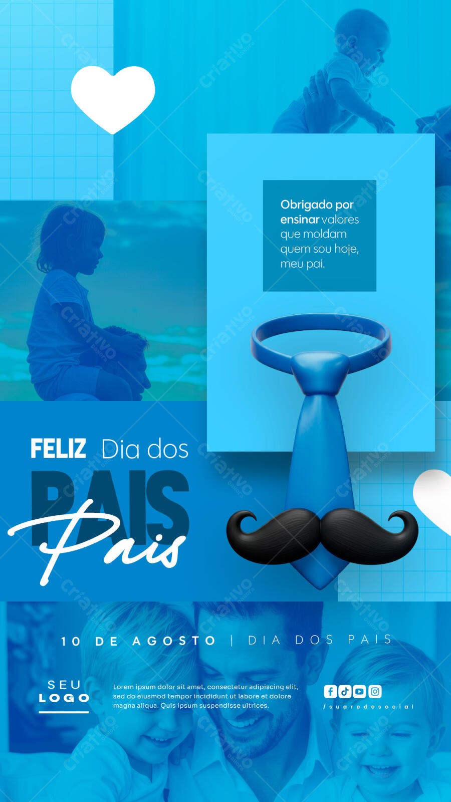 Flyer Dia dos Pais 10 de Agosto PSD Editável