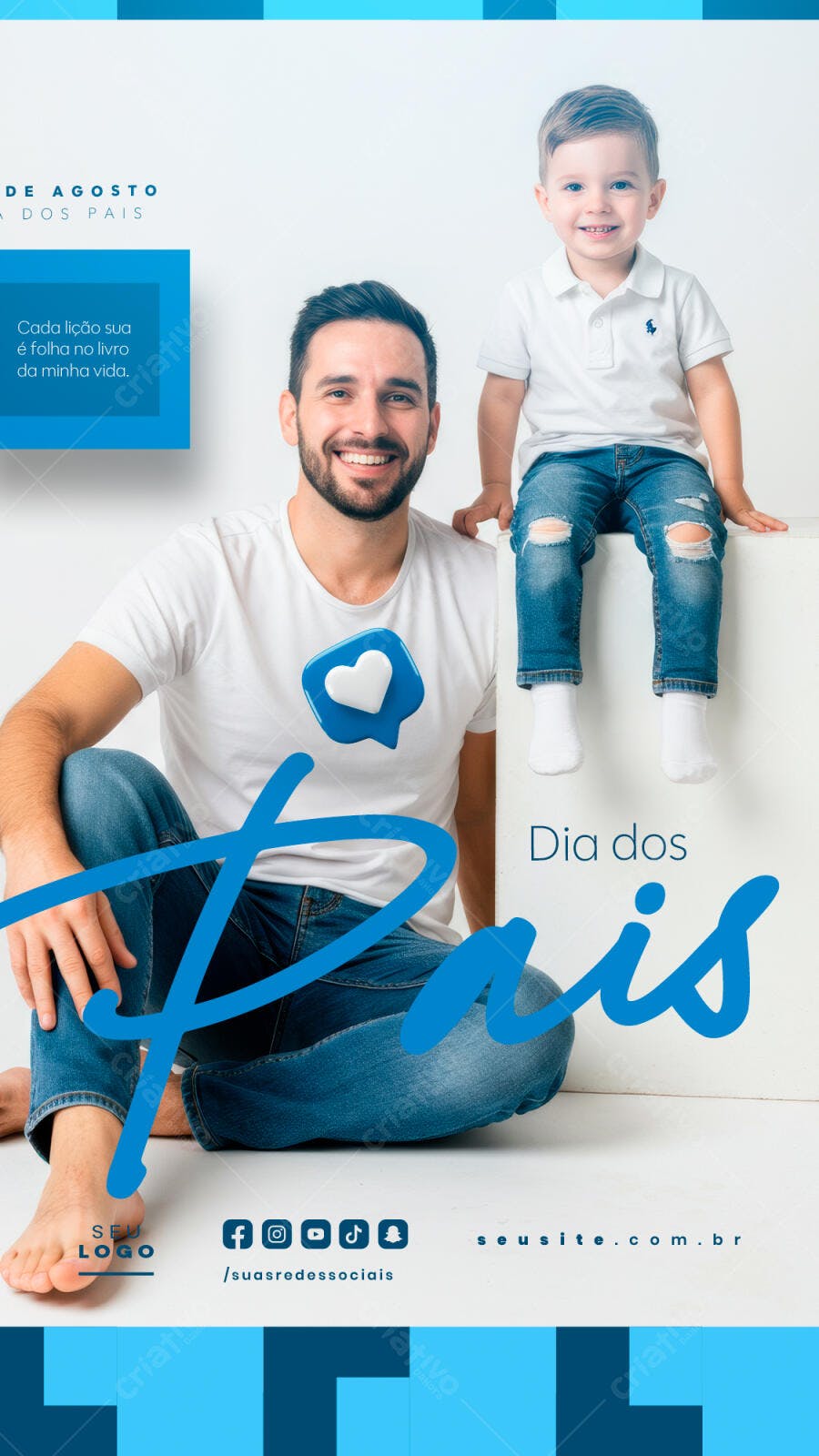 Flyer Dia dos Pais Agosto PSD Editável