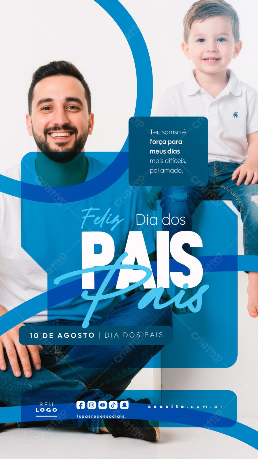 Flyer Dia dos Pais 10 de Agosto PSD Editável
