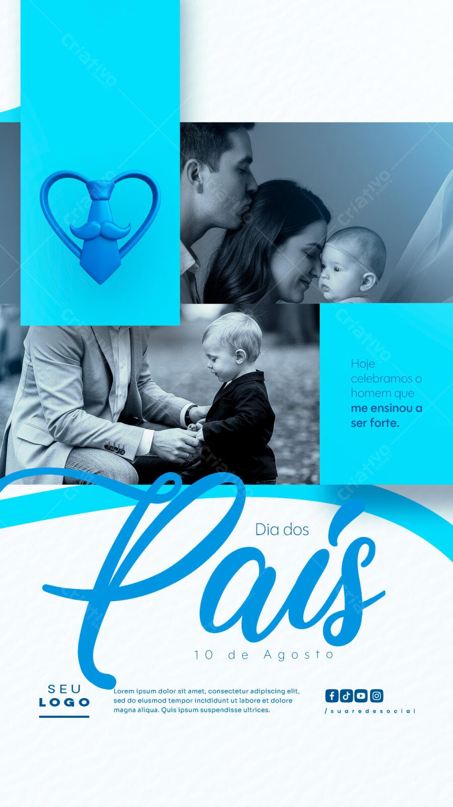 Flyer Dia dos Pais 10 de Agosto PSD Editável