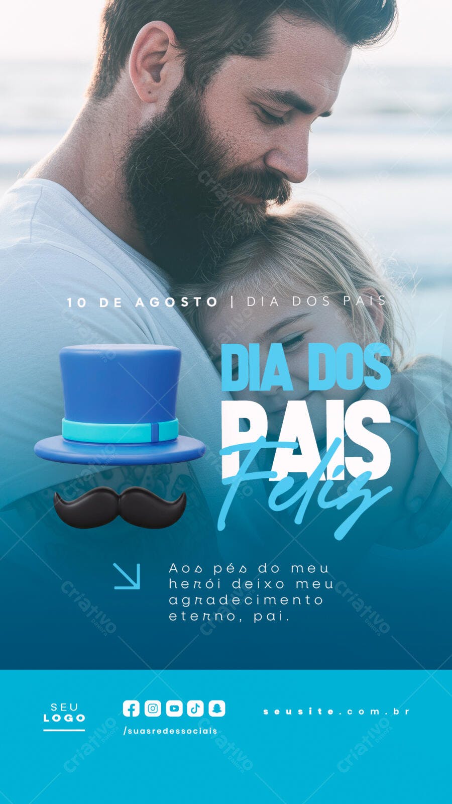 Flyer Dia dos Pais 10 de Agosto PSD Editável