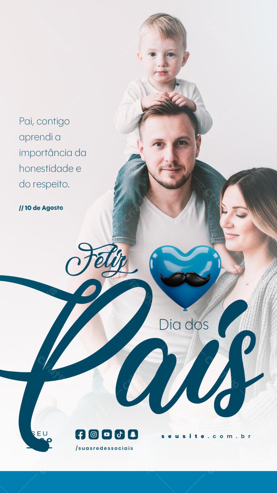 Flyer Dia dos Pais 10 de Agosto PSD Editável