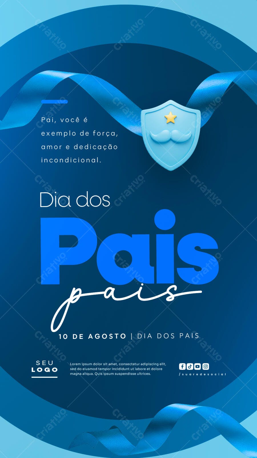 Flyer Dia dos Pais 10 de Agosto PSD Editável