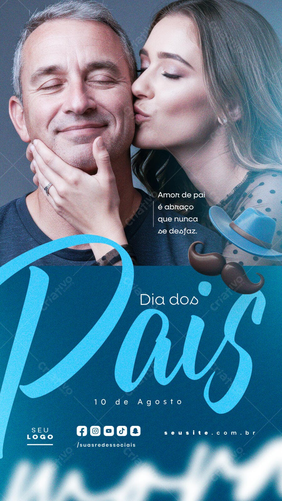 Flyer Dia dos Pais 10 de Agosto PSD Editável
