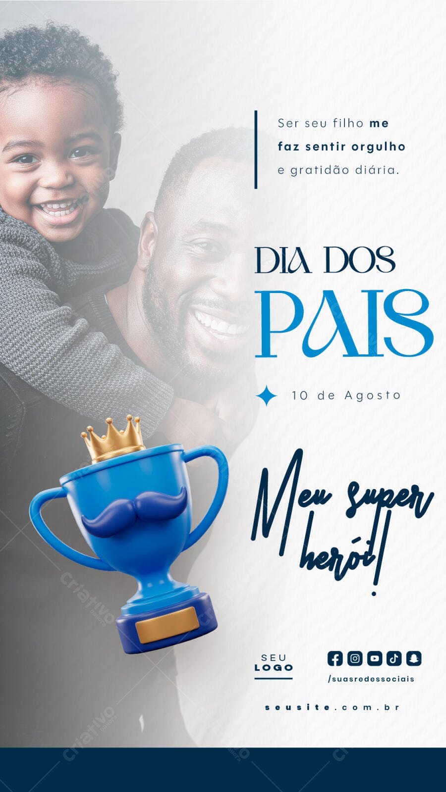 Flyer Dia dos Pais 10 de Agosto PSD Editável