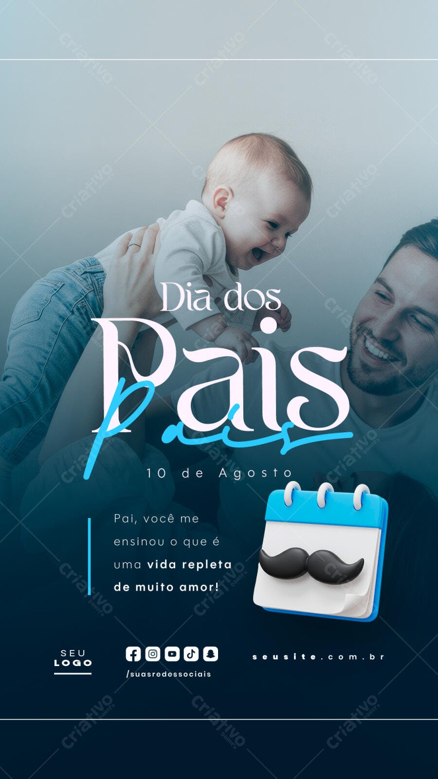 Flyer Dia dos Pais 10 de Agosto PSD Editável