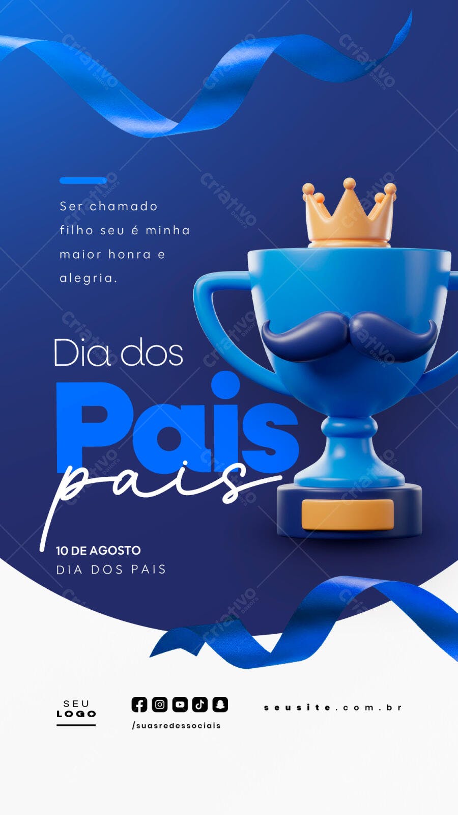 Flyer Dia dos Pais 10 de Agosto PSD Editável