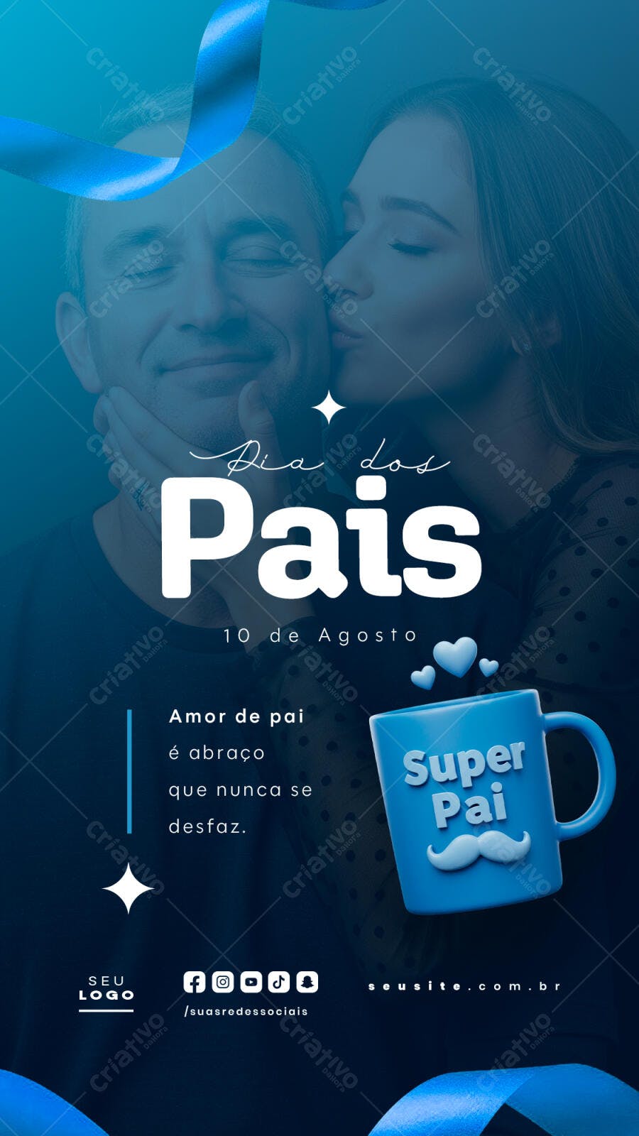 Flyer Dia dos Pais 10 de Agosto PSD Editável