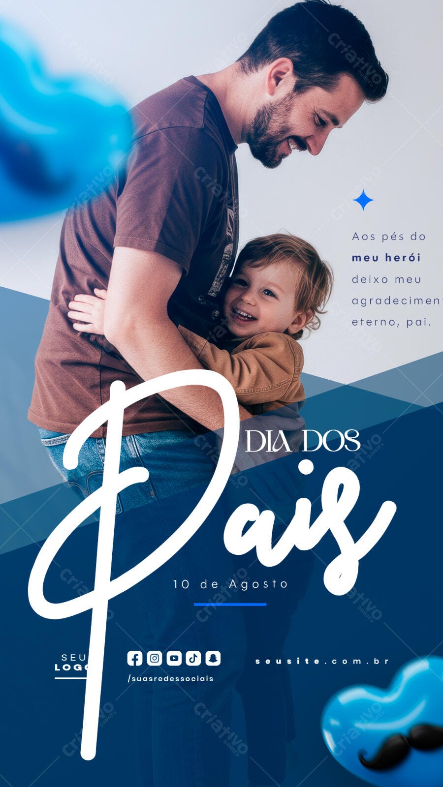 Flyer Dia dos Pais 10 de Agosto PSD Editável