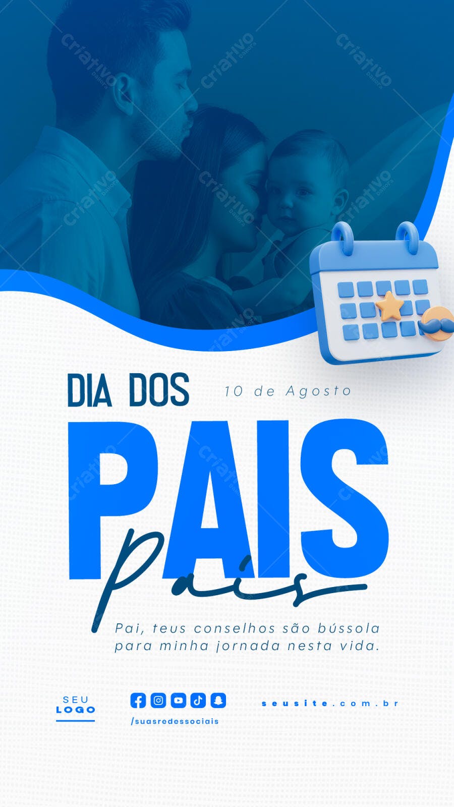 Flyer Dia dos Pais 10 de Agosto PSD Editável