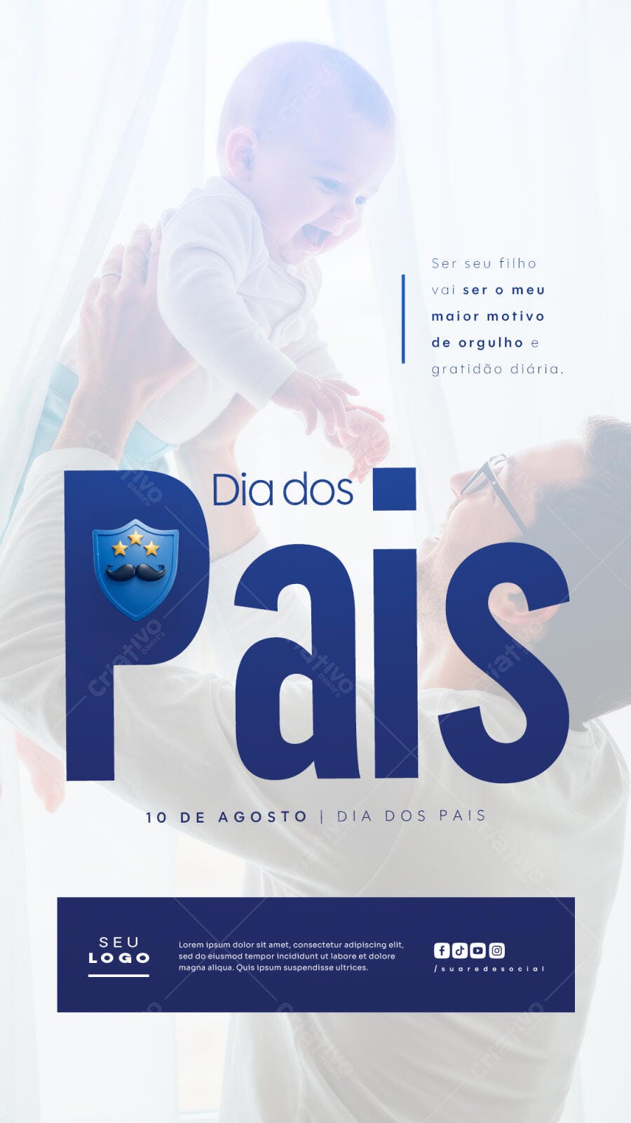 Flyer Dia dos Pais 10 de Agosto PSD Editável