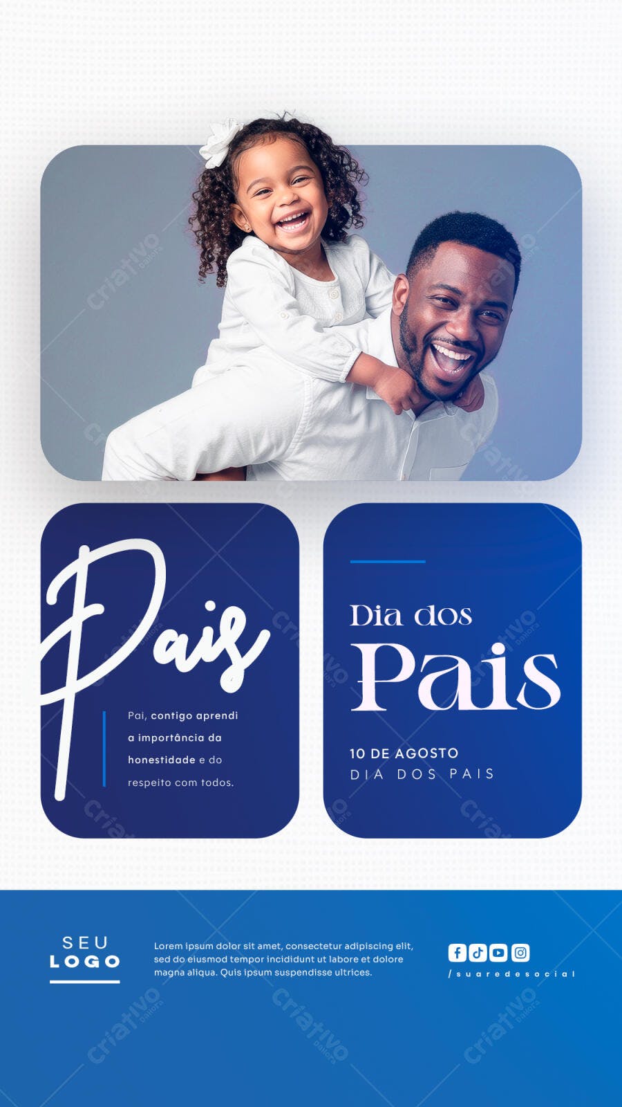 Flyer Dia dos Pais 10 de Agosto PSD Editável