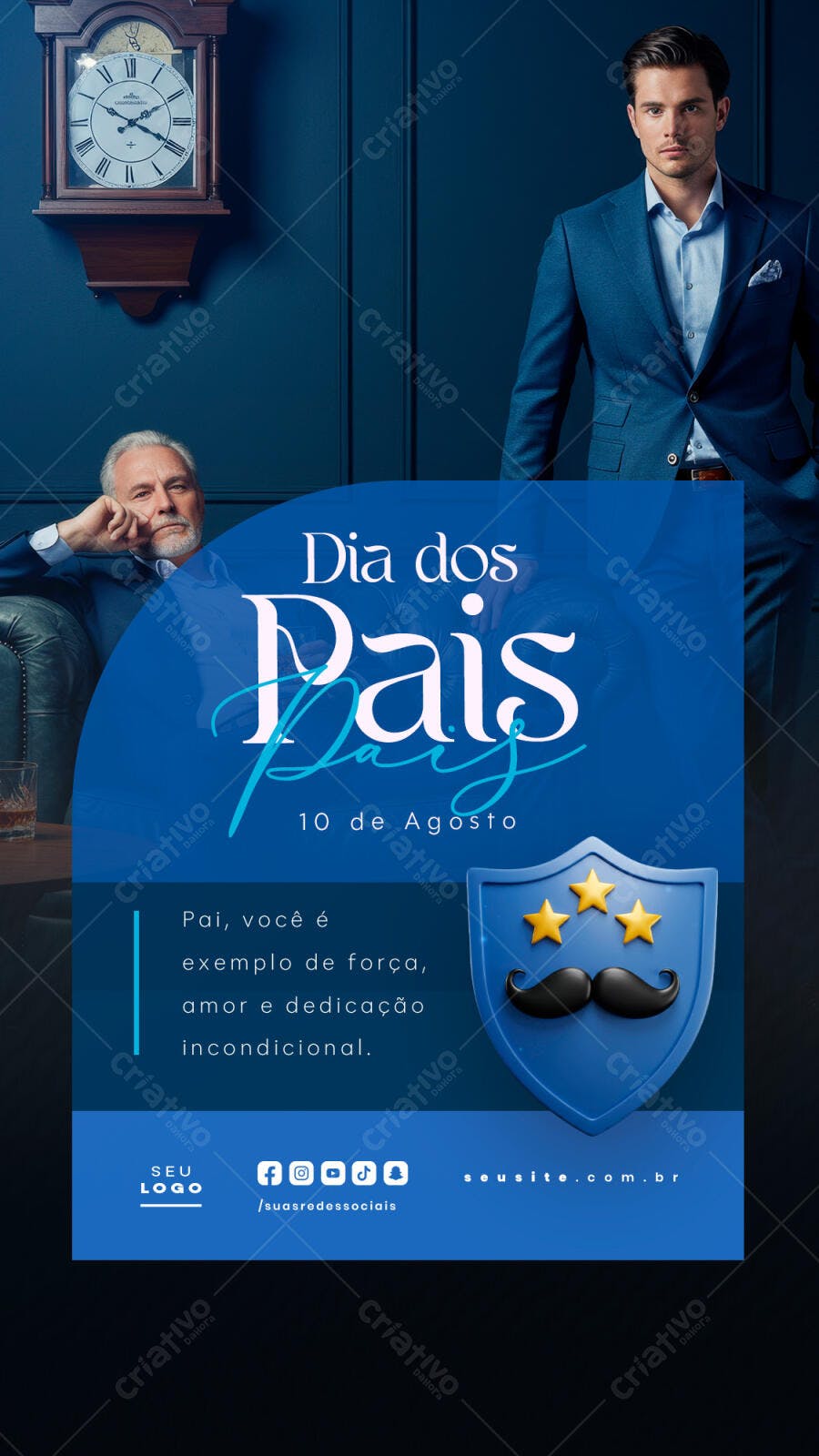 Flyer Dia dos Pais 10 de Agosto PSD Editável